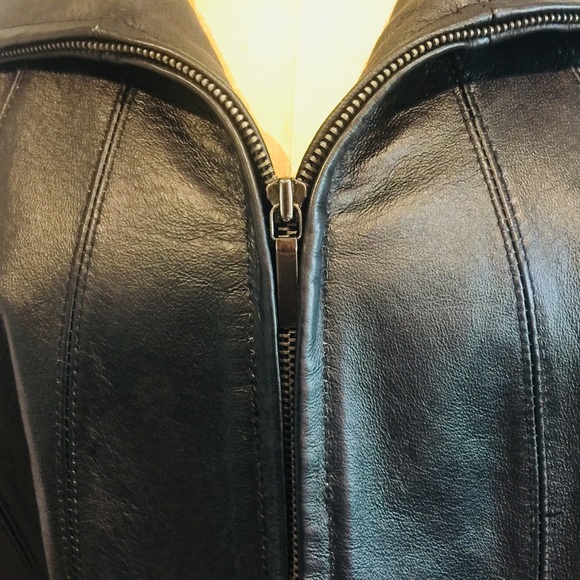100% Genuine Leather Black Moto Jacket - NWOT - Picture 5 of 8